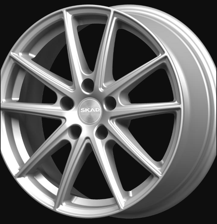 Диск Литой СКАД мод.АМСТЕРДАМ R17х7 PCD 5х114,3 ET39 DIA60,1  Серебристый  